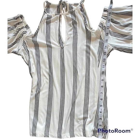 AEO Soft & Sexy Cold Shoulder Stripe Tee | S - Picture 5 of 8